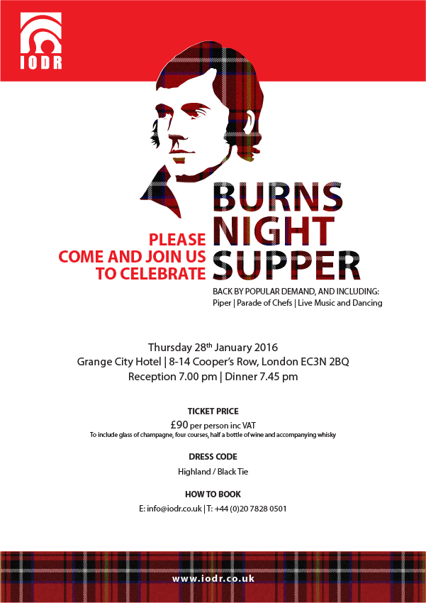 Burns Night Supper - 28 Jan 2016 - Grange City Hotel - London